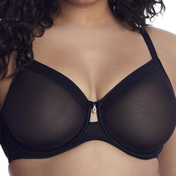 Curvy Couture Womens Sheer Mesh Full-Coverage Unlined Underwire Bra size:34H - Picture 1 of 1